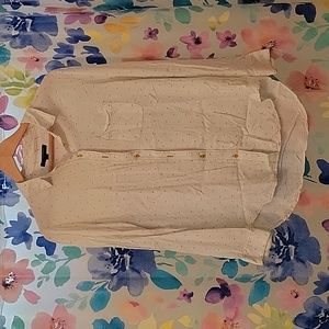 Adorable White with Yellow Triangle Banana Republic button-up